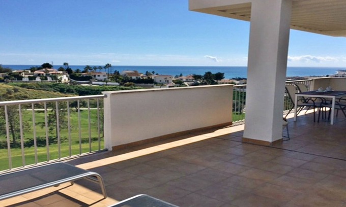 Caleta de Velez Condo | Fantastic penthouse for rent overlooking the sea and the golf course