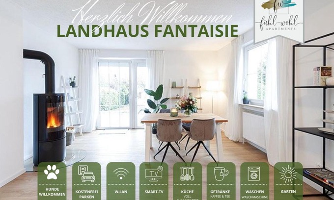 Eckersdorf House | Ferienhaus Fantaisie - Wohnen nahe Schlosspark -Stadtgrenze Bayreuth für 1-5 Pers, Hunde willkommen, voll eingezäunt