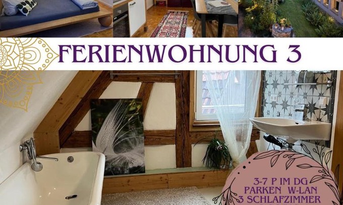 Rosengarten Apartment | Ferieninrosengarten 1 Zi Appartement 190 cm Deckenhöhe ODER große 4 Zi DG WHG