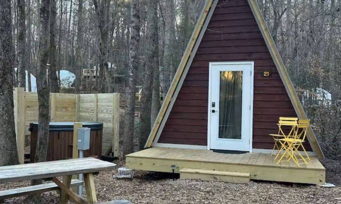 Travelers Rest Cabin | Field Trip Unit 21 Deluxe Aframe with private hot tub