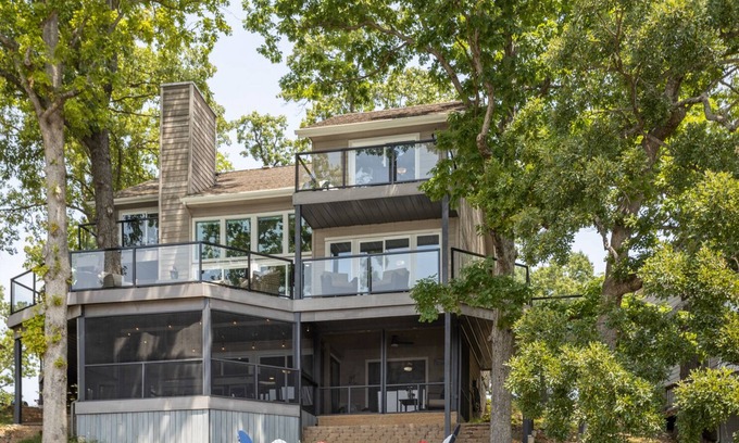 Gravois Mills House | Five Oaks Lakehouse - Luxurious Home with a Game Room and Lakeside Fire Pit!