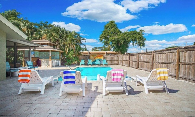 Cypress Lake House | Fresh Coastal Eclectic, Heated Pool Sleeps 9