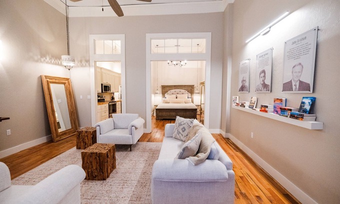 Laurel Apartment | Full Kitchen, Downtown Laurel Walkable, Coffee Bar