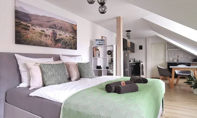 Meissen Apartment | Fynbos Studio DG in the old town, view of Frauenkirchen, parking lot
