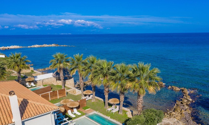 Drosia Villa | Gaia Deluxe SeaFront Villa, with Private Pool & Direct Access to the Beach