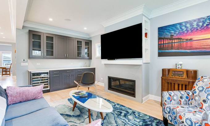 Albany Park House | Game Room, Deck & Yard: Chicago Home