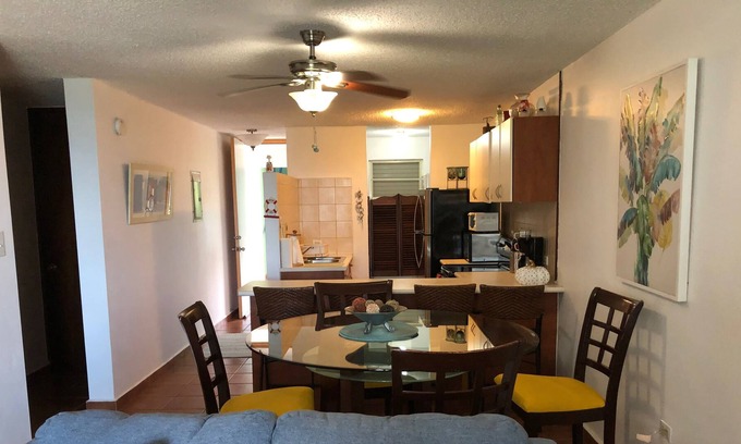 Miradero Condo | Garden apartment steps from the beach and pool, WiFi, Smart TV, screens.
