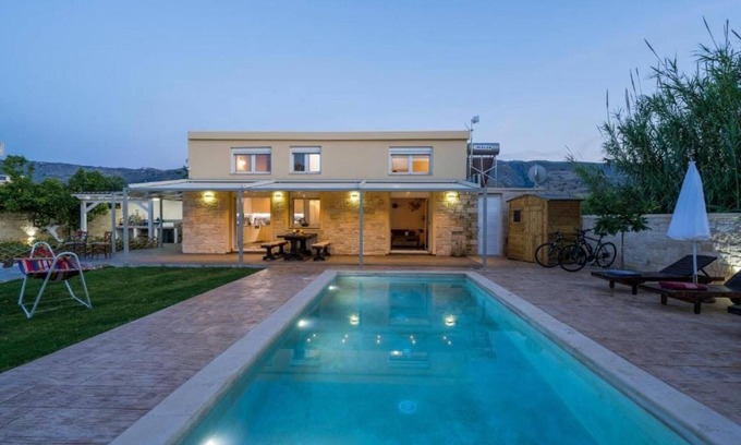 Nerokouros House | Garden View Villa - bikes, private pool, garden family home