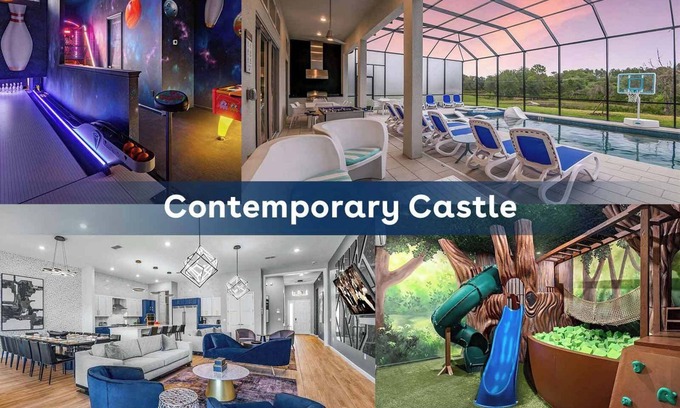 Loughman House | Glam Villa w Treehouse RM, Bowling, Castle & Space Theme BRs, Arcade, Near Parks