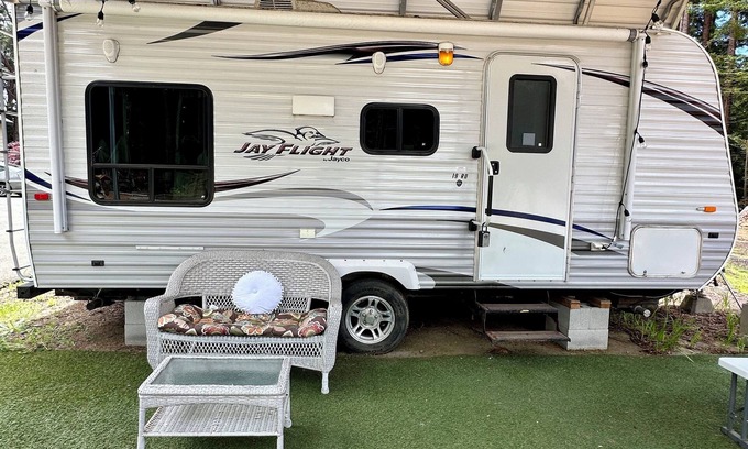 Crescent City House | Glamping Among Redwood Trees Cozy Camper Pet Friendly