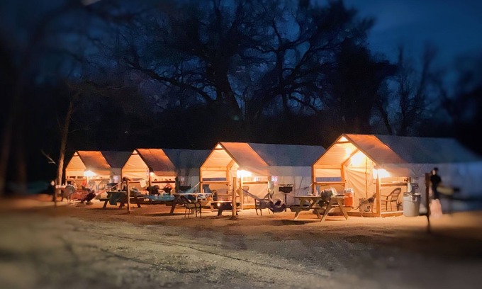 Sutherland Springs House | Glamping Cabin with AC & Heat at Son's Rio Cibolo, a100 acre Nature Retreat. RCC