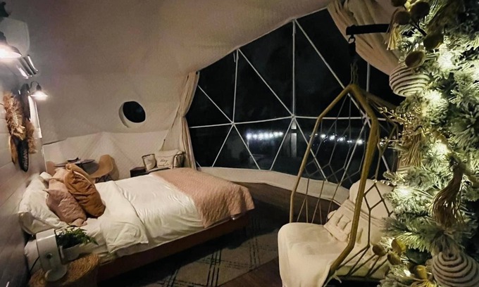 Simpson Apartment | Glamping Dome with Hot Tub in Shawnee Forest