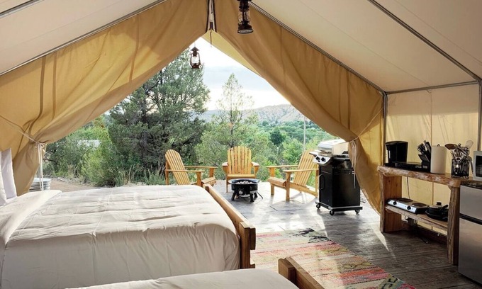 Orderville RV Rental | Glamping Tent #8 with AC, Heat, and Private Bath