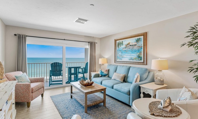 Indian Shores Condo | Going Coastal Condo with Stunning Gulf View!