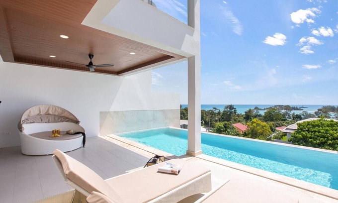 Bophut Hills Villa | Gorgeous 3-Bedroom Villa Mirum with Seaview, Private pool & Fitness room