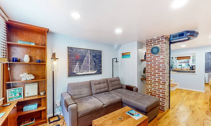Historic District House | Gorgeous & bright retreat with patio, firepit, W/D, & stunning rooftop views