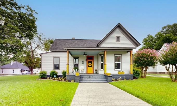 Covington House | Gorgeous home half a mile from Covington Square with streaming, golf cart, & AC