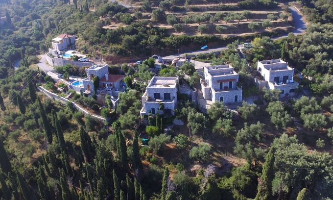 Lefktron House | Greek 140 m2 stone house , 3 bedrooms, with beautiful sea and mountain views.