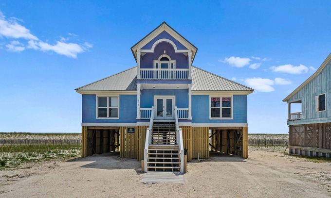 Audubon Place House | Gulf front home with private dune walk over, internet, & washer & dryer