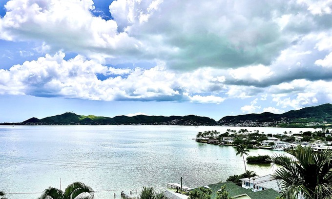 Kaneohe House | Hawaiian Hillside Retreat with panoramic Kaneohe Bay and Mountain views