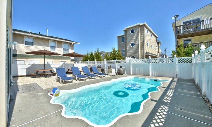Ship Bottom House | HEATED Inground Pool, 3rd from the Beach with Amazing Beach Views, New & Modern