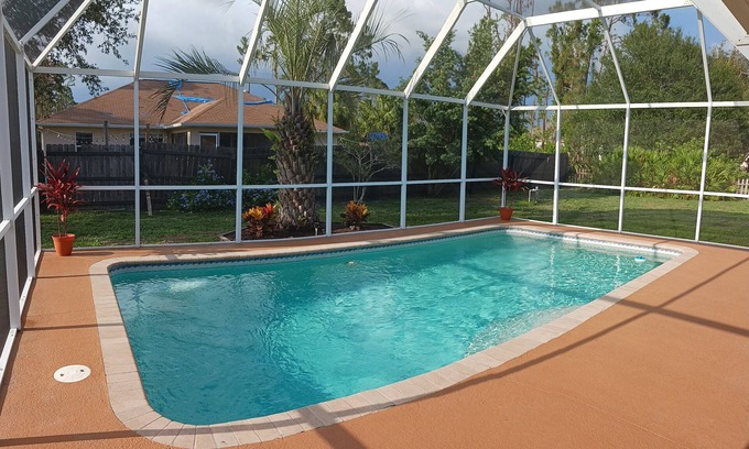 North Port House | Heated pool home in quiet neighborhood