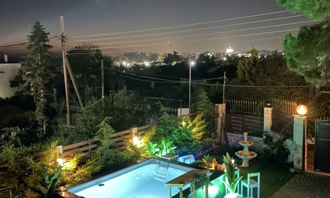 Nea Iraklia Villa | Heraklia villa sea view pool & jacuzzi