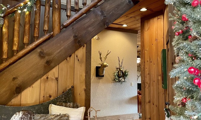 Cherry Log Cabin | Hestia - Luxury Cabin w/Long Range Views, Billiards, Hot Tub, Five Fireplaces
