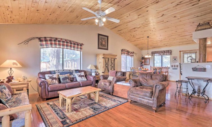 Heber House | Hike, Fish and Enjoy Pond On-Site Bison Ranch Cabin