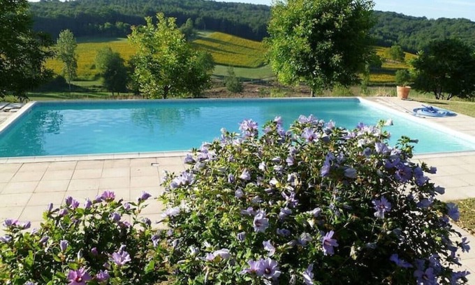 Grand-Brassac Other | Hillside Farmhouse With 12m x 6m Pool In Panoramic Countryside.