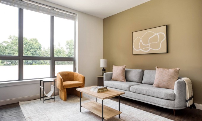 Newtonville Apartment | Hip Newton 1BR w/W/D, nr Newtonville Train, by Blueground