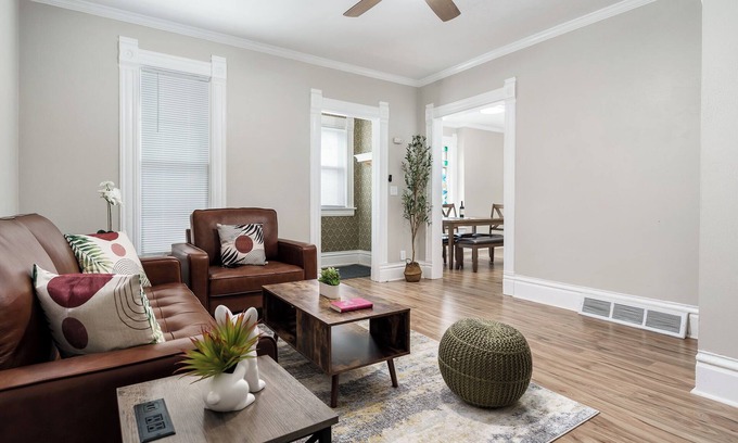 Rockford House | Historic downtown home w/playroom pool table, 2 doors from river