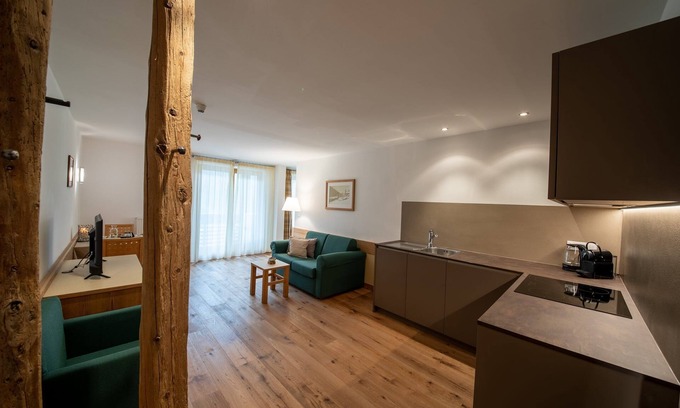 Santa Valburga Apartment | Holiday Apartment 'Pöder Blaue Schneid' with Mountain View, Balcony, Shared Garden & Wi-Fi