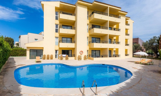 Son Servera House | Holiday Home 'Apto Con Terraza 104' with with Shared Pool, Private Terrace and Air Conditioning