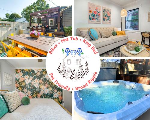 Broad Ripple House | Hot Tub, King Bed, Bikes, Pet Friendly with Fenced Backyard, Walk to Broad Ripple Village, 10 minutes to Downtown