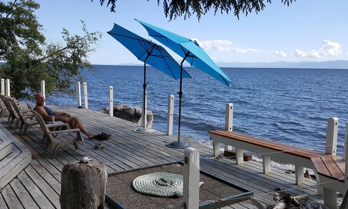 Davis Bay Apartment | Hot Tub, Waterfront Property, Ocean Views, Private Beach