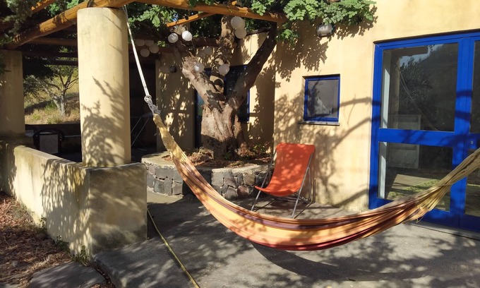 Leni House | House under a carob tree, among the vineyards in Salina