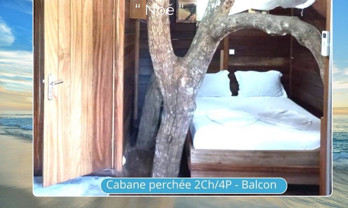 Kribi Cabin | Hut in Tree 2BR/4P · Beach · B’fast opt · 2 pools