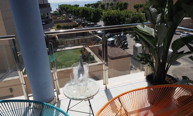 Playa d'en Bossa Apartment | Ibiza Beach 3Bedroom Apartment, wi-fi, balcony with sea view
