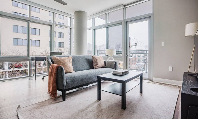Woodmont Triangle Apartment | Ideal Bethesda 2BR w/Gym, Games & Pool, walk to Metro, by Blueground