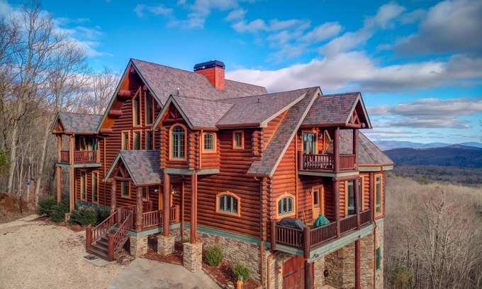 Morganton House | Impressive, Dog-Friendly Cabin w/Mountain Views, Central AC, & Private Hot Tub