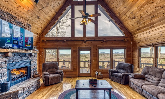 Morganton Cabin | In The Heights - Hot Tub | Fire Pit | Game Room | Mountain Views
