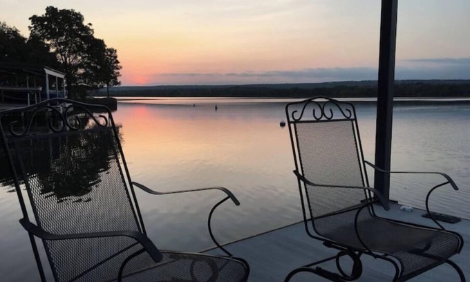 Buchanan Dam House | Inks Lake Vacation Home with wonderful water location. Beach & dock.
