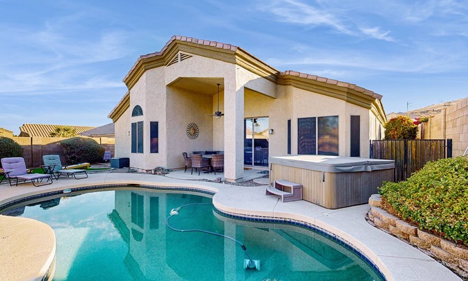 Foothills House | Inviting home with pool, hot tub, enclosed yard, fast WiFi, & W/D