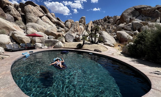 Panorama Heights House | Joshua Tree Retreat Private Pool, Gardens & Cave-Inspired Estate