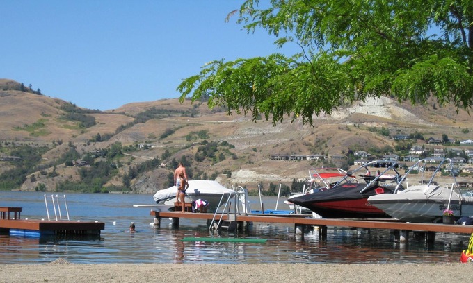Vernon Condo | Kalamalka Lake Condo Private Beach, Private Dock/Swimming Area, Buoy Available