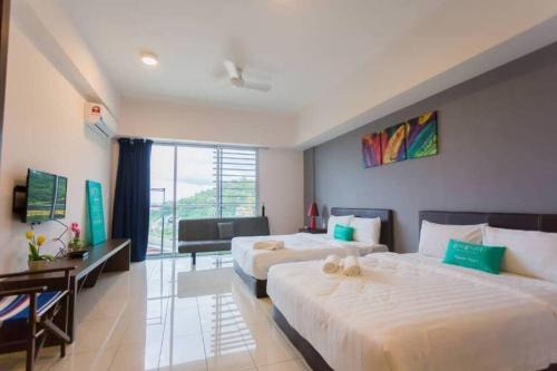 Tanjung Aru Apartment | KK studio [B]/2 Queen Bed/Netflix/Free Parking