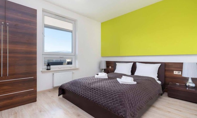 West Pomeranian Voivodeship Apartment | Kościuszki 16 | Lime and Brown Apartment | Balcony