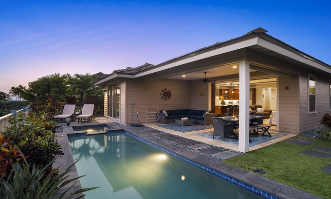 Keauhou House | Kona Blue at Holua Kai: Luxurious Home w/Private Pool, Spa, AC & Stunning Views