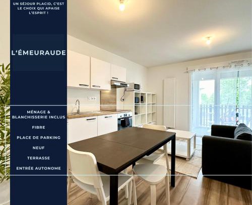 Mont-de-Marsan Apartment | L'Émeraude - Proche Hôpital - Parking - Clim - Fibre - Terrasse
